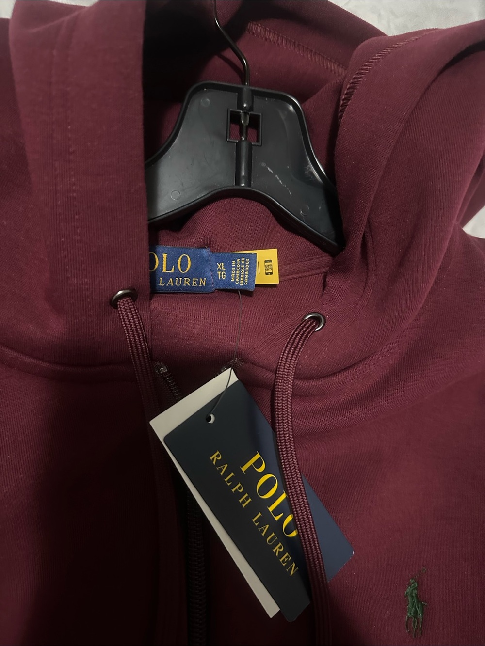 Polo by Ralph Lauren Burgundy Hoodie with Green Pony
